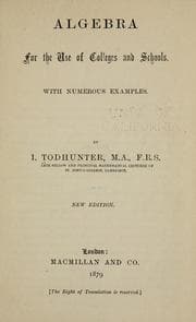 Tapa de Algebra for the use of colleges and schools