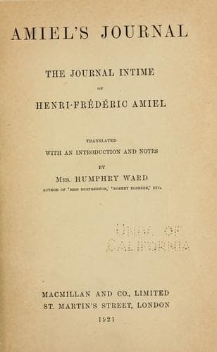 Tapa de Amiel's Journal