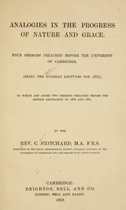 Tapa de Analogies in the progress of nature and grace