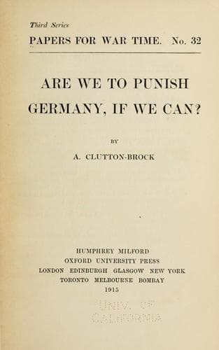 Tapa de Are we to punish Germany