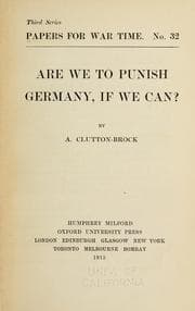 Tapa de Are we to punish Germany