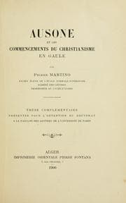 Tapa de Ausone et les commencements du christianisme en Gaule