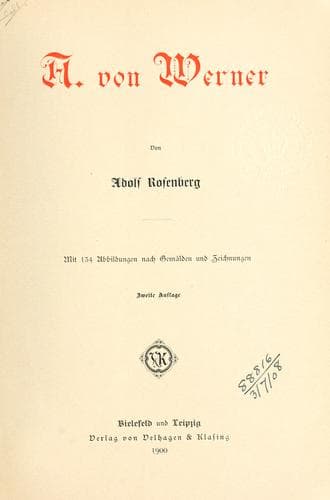 Tapa de A. von Werner