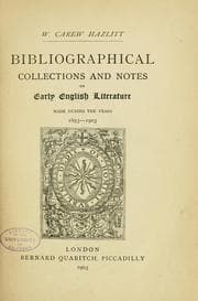Tapa de ...Bibliographical collections and notes on early English literature made during the years 1893-1903