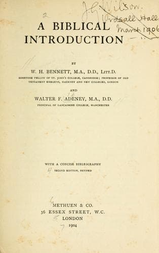 Tapa de A Biblical introduction