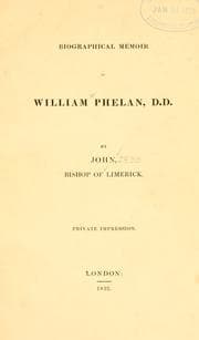 Tapa de Biographical memoir of William Phelan, D.D