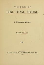 Tapa de The book of Dene, Deane, Adeane