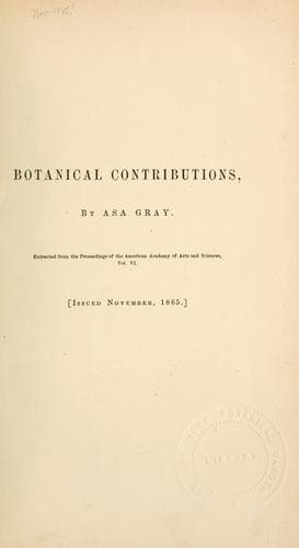 Tapa de Botanical contributions. 1865
