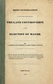Tapa de A brief investigation of the causes which created the late controversy on the election of mayor