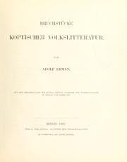 Tapa de Bruchstücke koptischer Volksliteratur