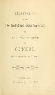 Tapa de Celebration of the two hundred and fiftieth anniversary of the incorporation of Concord