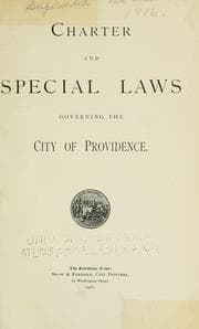 Tapa de Charter and special laws governing the city of Providence