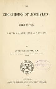 Tapa de The Choephoroe of Aeschylus
