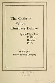 Tapa de The Christ in whom Christians believe