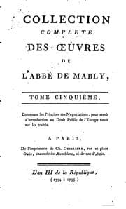 Tapa de Collection complète des œuvres de l'abbé de Mably...