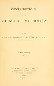 Tapa de Conributions to the science of mythology