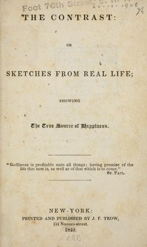 Tapa de The contrast; or, Sketches from real life, showing the true source of happiness