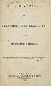 Tapa de The contrast; or, Sketches from real life, showing the true source of happiness