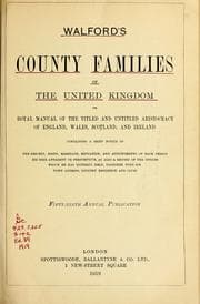 Tapa de The county families of the United Kingdom