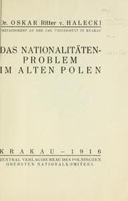Tapa de Das Nationalitätenproblem im alten Polen