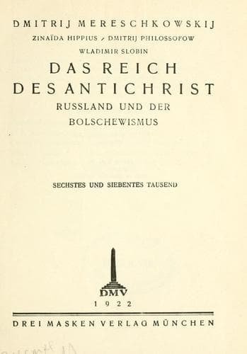 Tapa de Das Reich des Antichrist