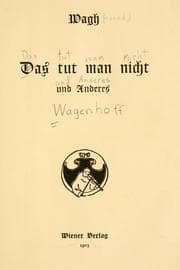 Tapa de Das tut man nicht und Anderes