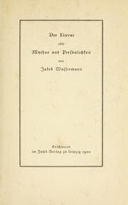 Tapa de Der Literat oder Mythos und Persönlichkeit