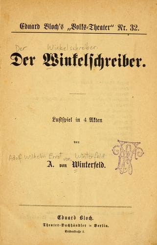Tapa de Der Winkelschreiber