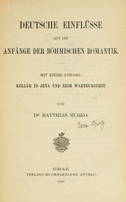 Tapa de Deutsche Einflüsse auf die Anfänge der böhmischen Romantik