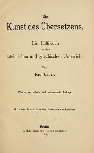 Tapa de Die Kunst des Übersetzens