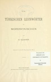 Tapa de Die türkischen Lehnwörter im Mordwinischen