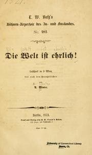 Tapa de Die Welt ist ehrlich!