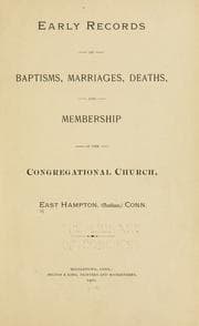 Tapa de Early records of baptisms, marriages, deaths, and membership of the Congregational church
