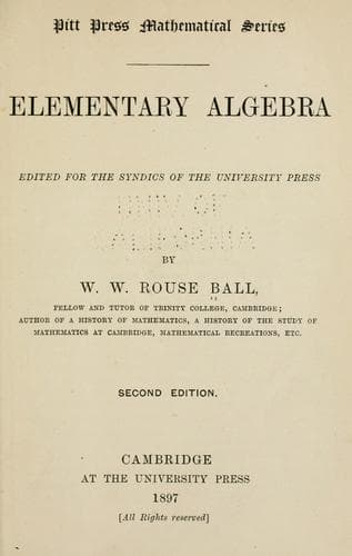 Tapa de Elementary algebra