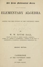 Tapa de Elementary algebra