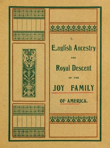 Tapa de English ancestry and royal descent of the Joy family of America