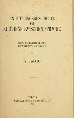 Tapa de Entstehungsgeschichte der kirchenslavischen Sprache
