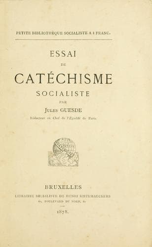 Tapa de Essai de catéchisme socialiste