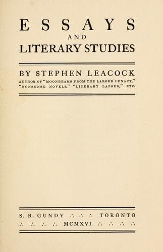 Tapa de Essays and Literary Studies