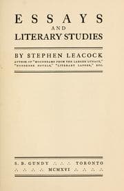Tapa de Essays and Literary Studies