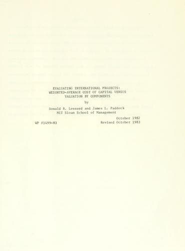Tapa de Evaluating international projects