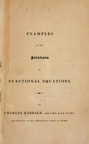 Tapa de Examples of the solutions of functional equations