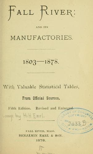 Tapa de Fall River: and its manufactories