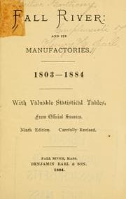 Tapa de Fall River: and its manufactories. 1803-1884
