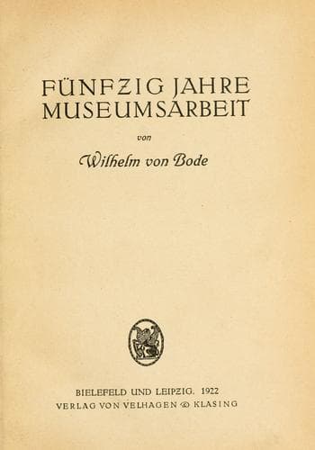 Tapa de Fünfzig Jahre Museumarbeit