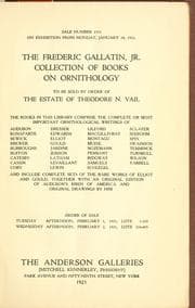 Tapa de The Frederic Gallatin, Jr., collection of books on ornithology