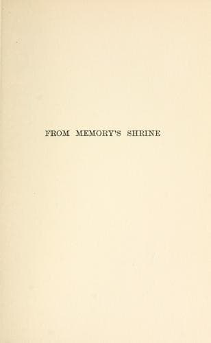 Tapa de From memory's shrine