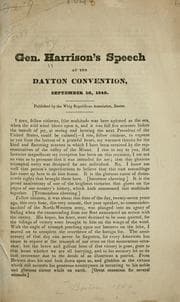 Tapa de Gen. Harrison's speech at the Dayton convention