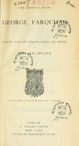 Tapa de George Farquhar
