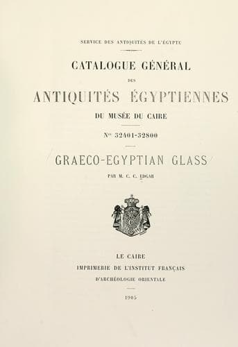 Tapa de Graeco-Egyptian glass